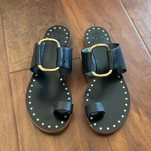 Tory Burch Black Ravello Leather Sandals